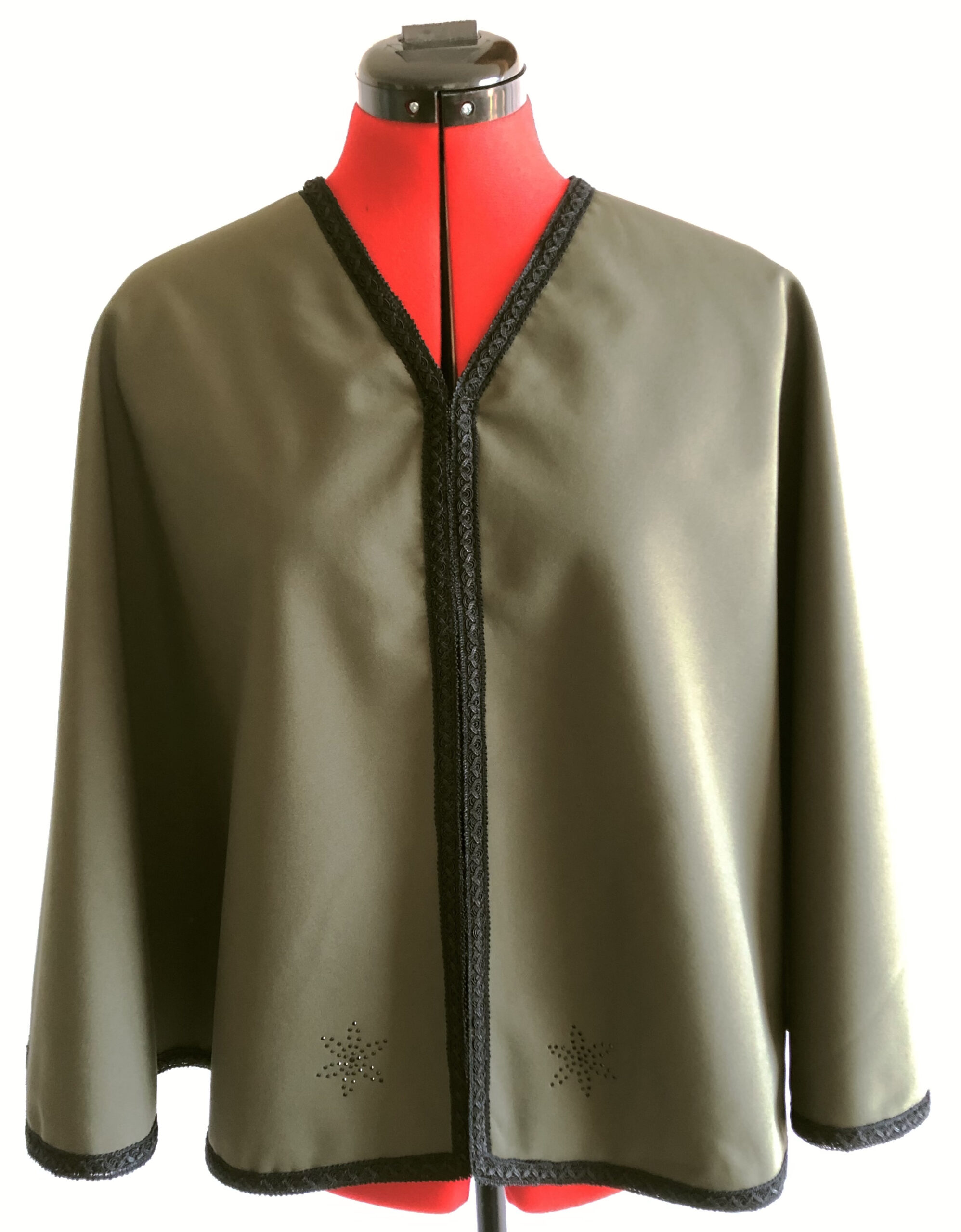 CAPELET SOFTSHELL « CALISTE » KHAKI AVEC BRODERIE ET STRASS