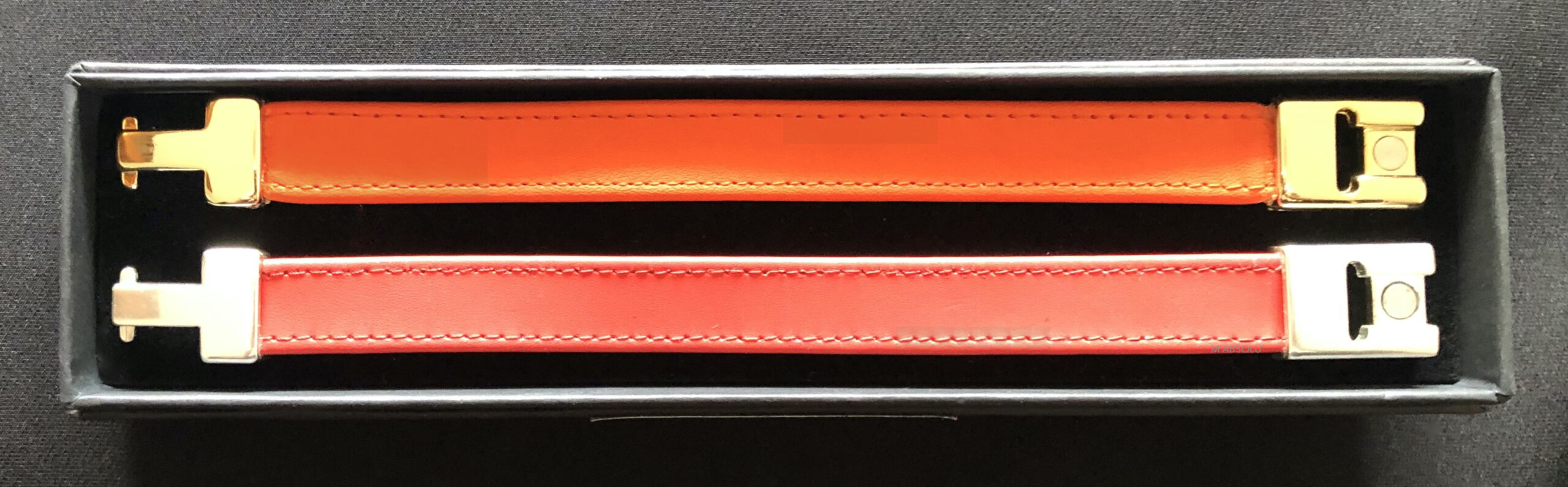Bracelets Cuir de Veau 13 MM rouge et orange